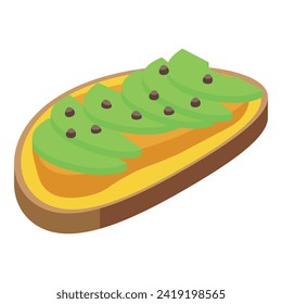 Tahini Sandwich Icon isometrische Vektorgrafik. Sesamkuchen Plättensaatgut