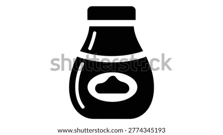 Tahini Sesame Paste icon. Vector illustration of a jar of tahini sesame paste. Represents storage or use of tahini sesame paste.