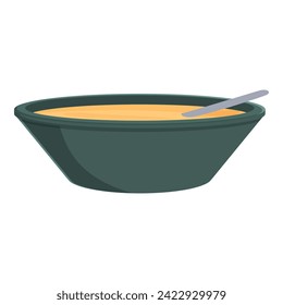 Tahini soup plate icon cartoon vector. Bowl cream. Aromatic floral food