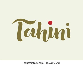 Texto vectorial Tahini, letras dibujadas a mano