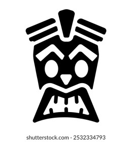 Tahiti god icon designed in solid style  