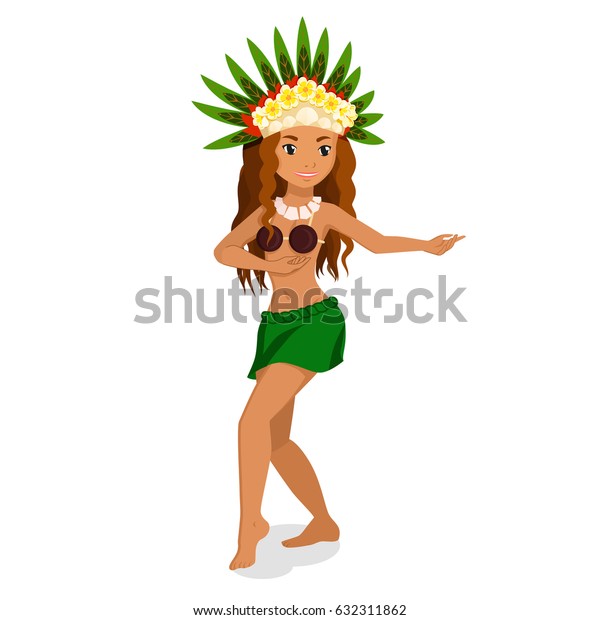 Danseuse Tahitienne Dans Un Bar Vert Image Vectorielle De Stock Libre De Droits