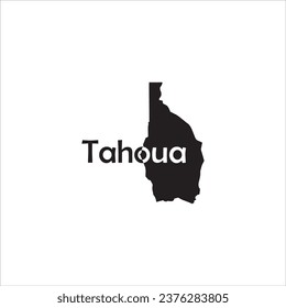 Tahoua map and black lettering design on white background