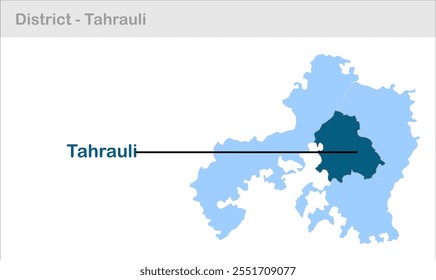 Mapa del subdistrito de Tahrauli, Distrito de Jhansi, Estado de Uttar Pradesh, República de la India, Gobierno de Uttar Pradesh, Territorio de la India, India oriental, política, aldea, turismo