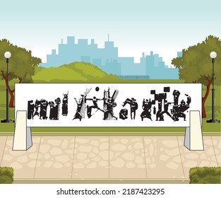 Tahrir square  - Iraqi landmarks illustration
