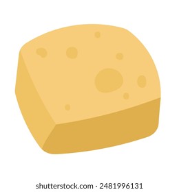 Tahu goreng icon, fried tofu vector illustration, indonesian traditional snack food, tahu sumedang clip art, olahan gorengan tahu image