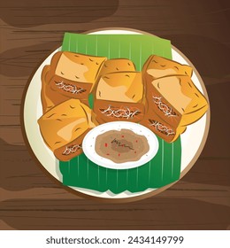 Tahu isi o tofu relleno frito