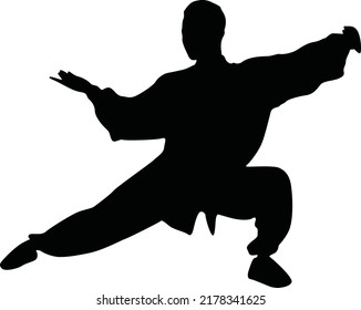 Tai Chi Chuan Man Silhouette Vector Stock Vector (Royalty Free ...