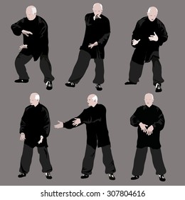 Tai Chi Chuan Man Silhouette.