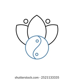 tai chi concept line icon. Simple element illustration. 
tai chi concept outline symbol design.