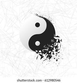 Tai Chi Explosion. VEctor Yin Yang Symbol.