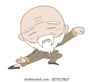 Tai Chi pose - anciano disfrutando del ejercicio