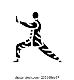 tai chi practice taoism glyph icon vector. tai chi practice taoism sign. isolated symbol illustration