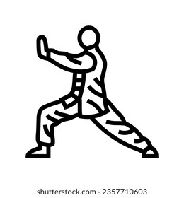 tai chi practice taoism line icon vector. tai chi practice taoism sign. isolated contour symbol black illustration