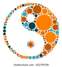 tai chi shape vector design by color point