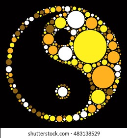 tai chi shape vector design by color point