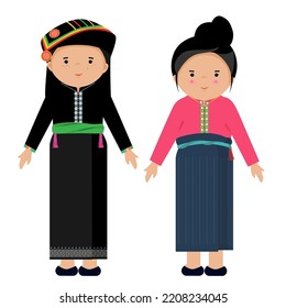 Tai Dam ethnic or Lao Song lady in thailand, Laos and Vietnam.