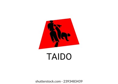 Taido (way of the body) sport vector line icon. sportman, fighting stance. sport pictogram illustration.