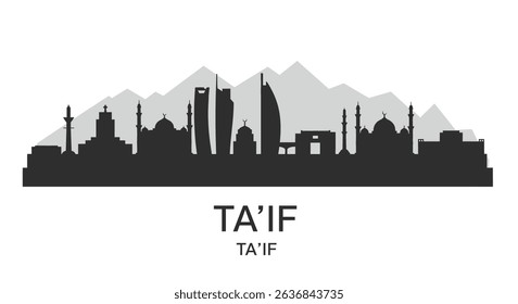 Taif Skyline with Saudi Arabia, Cityscape, and Mountains.