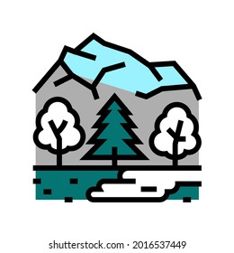 taiga landscape color icon vector. taiga landscape sign. isolated symbol illustration