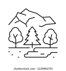taiga landscape line icon vector. taiga landscape sign. isolated contour symbol black illustration