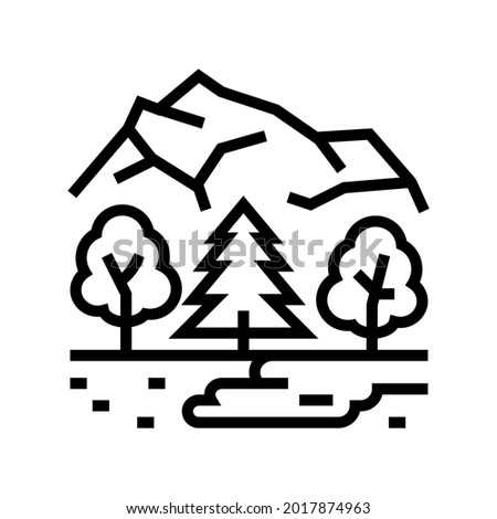 taiga landscape line icon vector. taiga landscape sign. isolated contour symbol black illustration