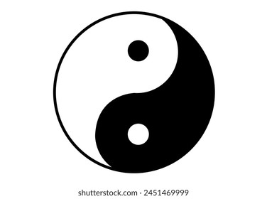 Símbolo chino antiguo de la filosofía de Taijitu que es conocido popularmente como Yin y Yang. Arte de Clip editable.