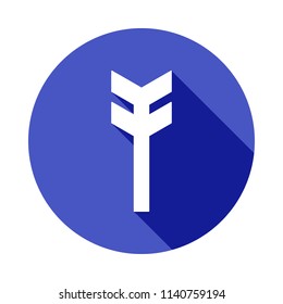 tail of an arrow icon in Flat long shadow style