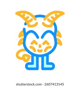 tail cute monster color icon vector. tail cute monster sign. isolated symbol illustration