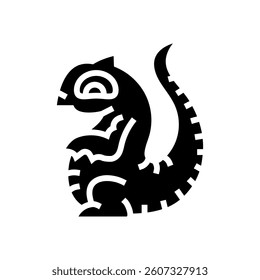 tail cute monster glyph icon vector. tail cute monster sign. isolated symbol illustration