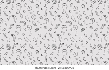  Perro de cola Patrón sin fisuras doodle Vector negro línea arte 