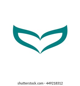 tail fish transform v as initial logo design