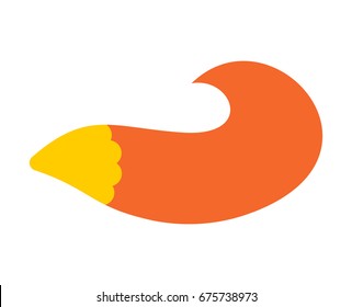 Tail fox isolated on white background. Animal accessory
