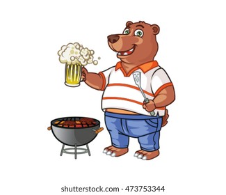 Tail Gate Party Beer Cartoon Mascot