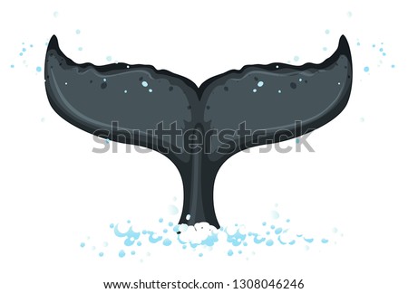 Humpback whale tail with icy mountains backdrop Alaska