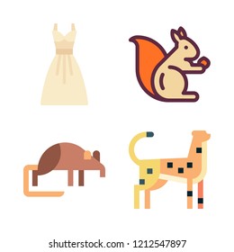 tail icon set. vector set about squirrel, dress, shrew and cheetah icons set.