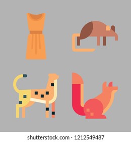 tail icon set. vector set about cheetah, dress, squirrel and shrew icons set.
