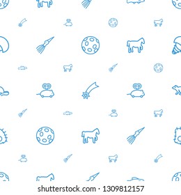tail icons pattern seamless white background. Included editable outline extinct sea creature, falling star, extinct fish, mouse toy, horse icons. tail icons for web and mobile.