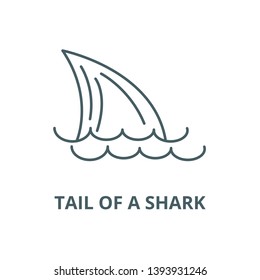 Tail of a shark,sea vector line icon, linear concept, outline sign, symbol