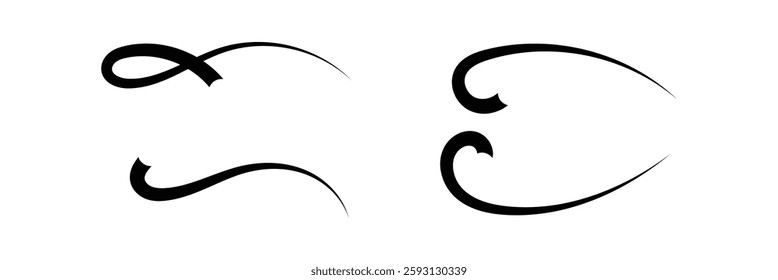 Tail Swoosh Baseball flat Sign, Typography font curve tail, font swoosh tail ornamental vector, text ornaments football or athletics tail, ornamental swash underline Swirl black colour in eps 10.