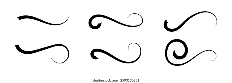 Tail Swoosh Baseball flat Sign, Typography font curve tail, font swoosh tail ornamental vector, text ornaments football or athletics tail, ornamental swash underline Swirl black colour in eps 10.