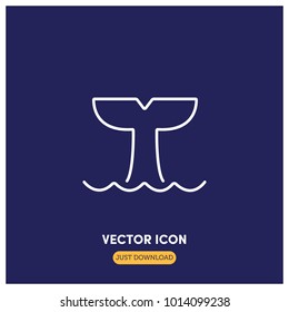 Tail Of Whale Vector Icon Illustration