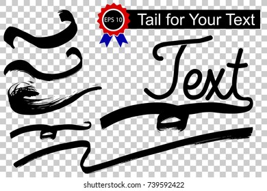 Tail for Your text at tag line or Brand, at Transparent Effect Background 