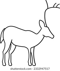 tailed deer deer reindeer caribou antlers Outline
