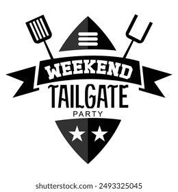 tailgate design logo icon  vector flat isolated illustration