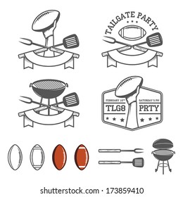 Tailgate party design elements set
