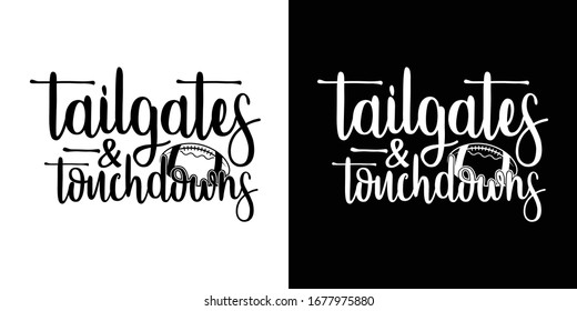 Tailgates and Touchdowns Printable Vector Illustration