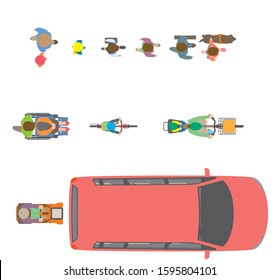 Tailgating. Drivers Of Violence. Vector Material