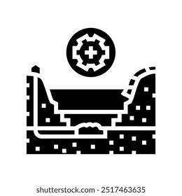 ícone de glifo de gerenciamento de rejeitos vetor. sinal de gerenciamento de rejeitos. ilustração de símbolo isolado