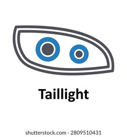 Taillight Vector Icon which can easily modify or edit

